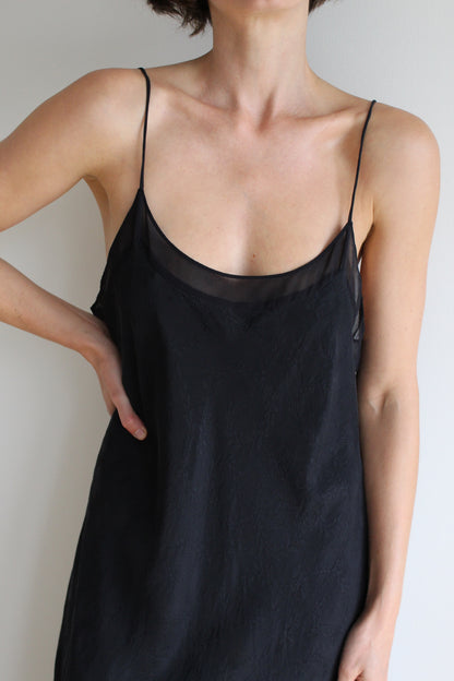 90s Onyx Silk Slip Dress