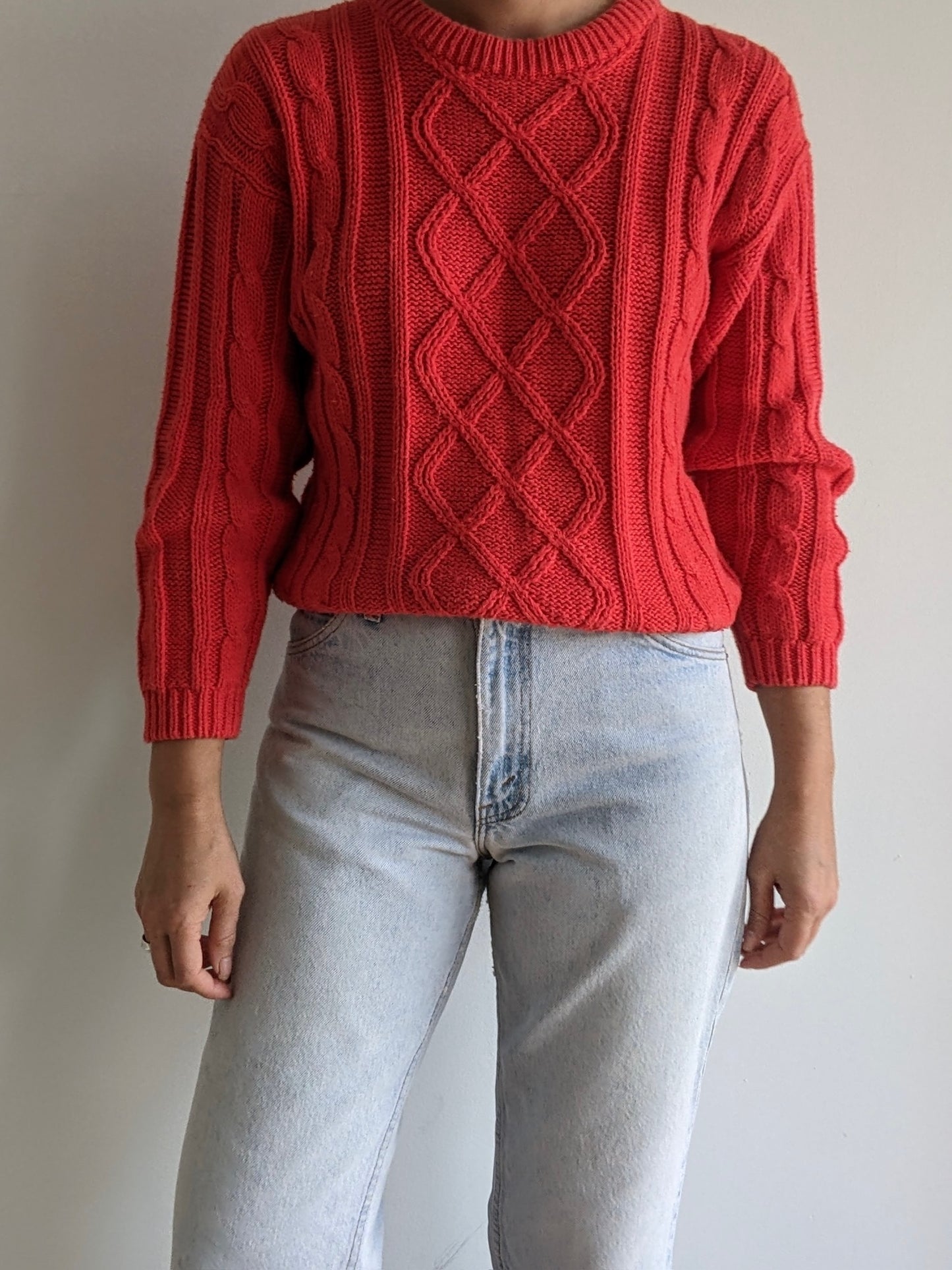 Vintage Tart Red Cable Knit Sweater