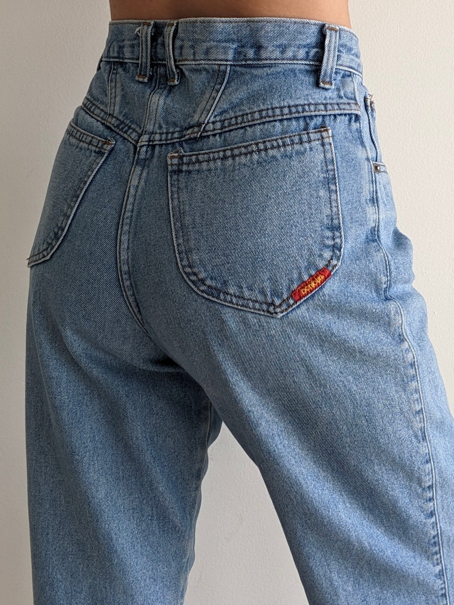 Vintage Pleated High Rise Denim