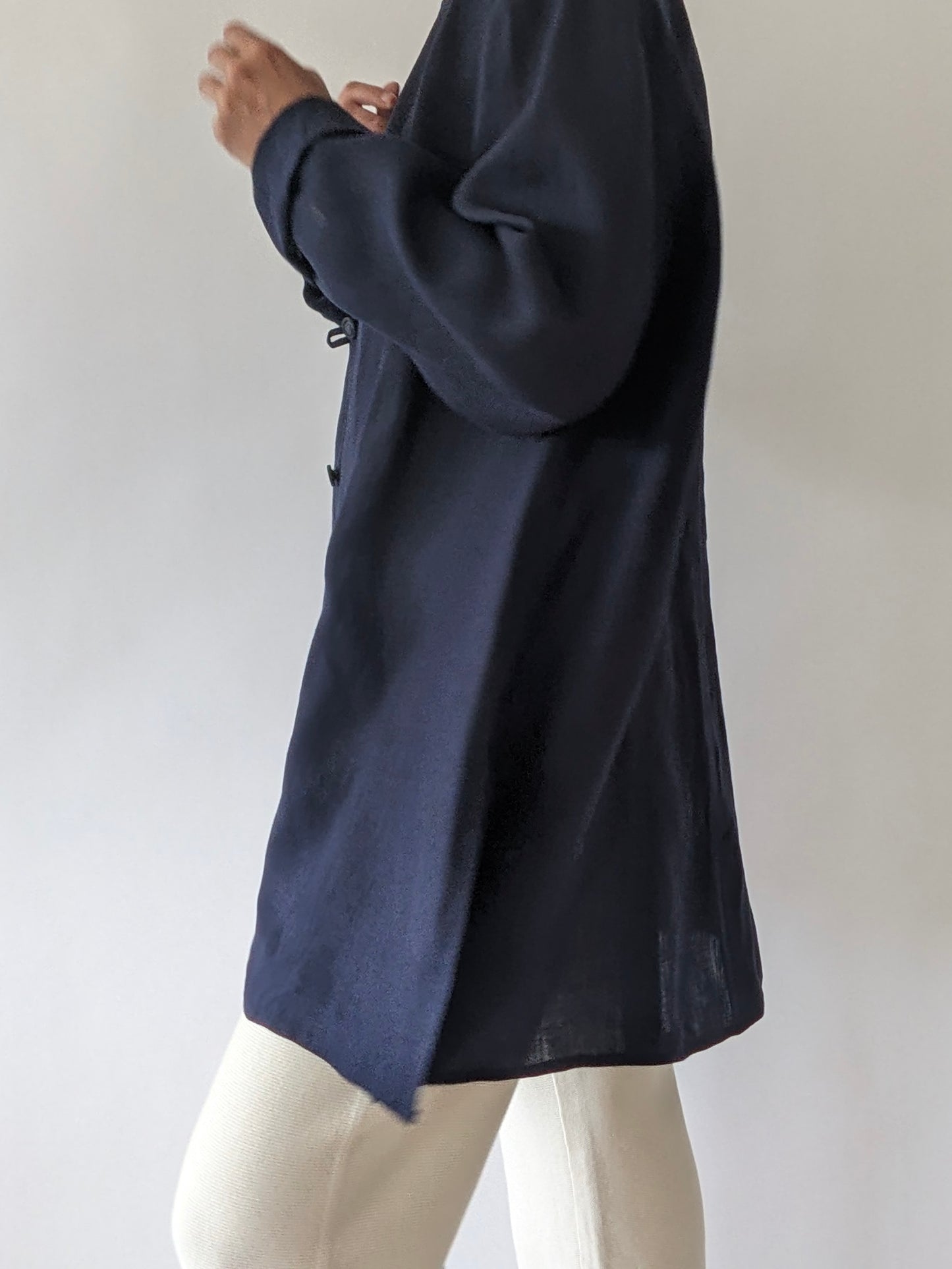 Vintage Midnight Linen Rouleau Jacket
