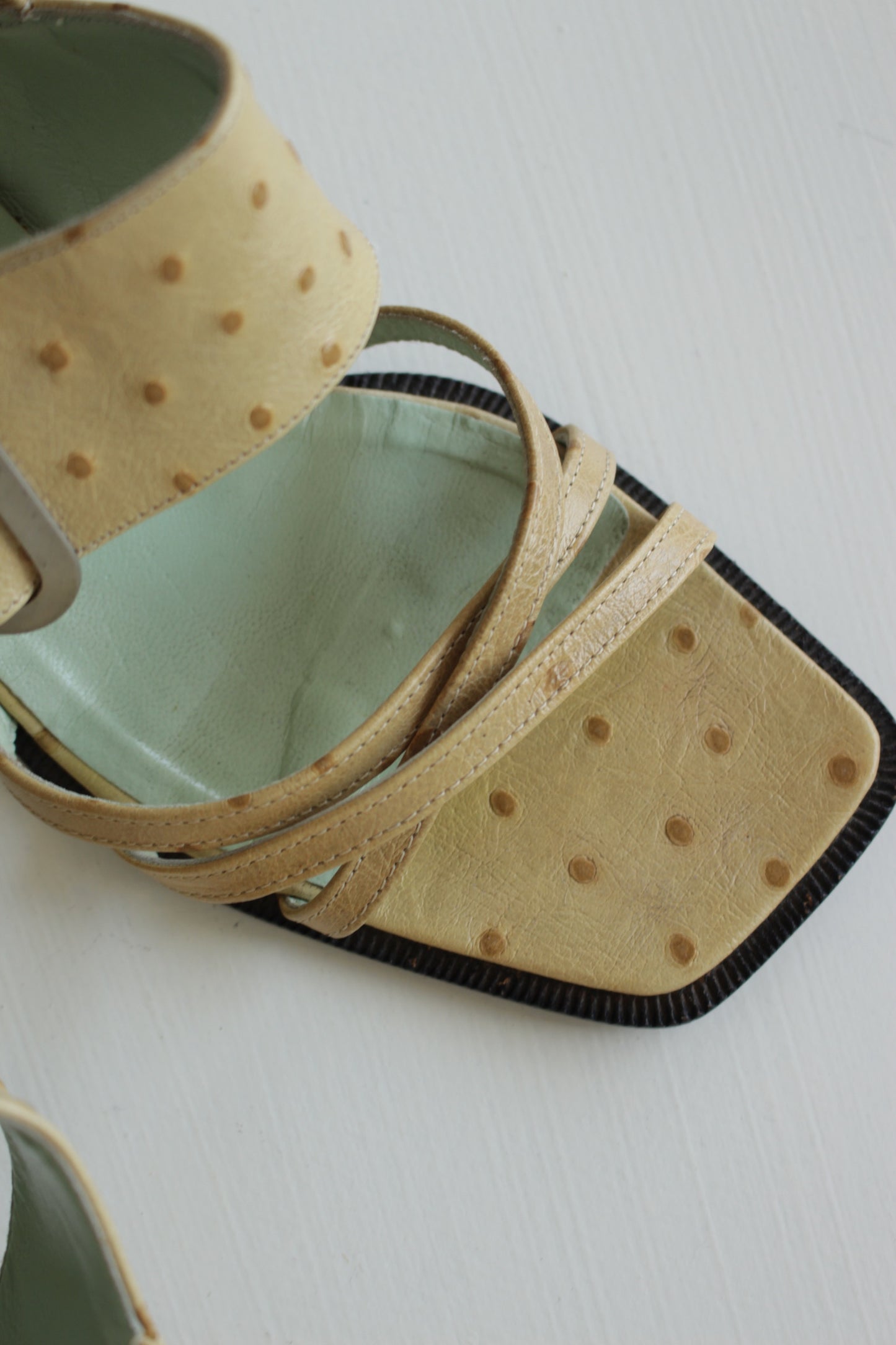 Favorite 90s Charles Jourdan Ostrich Heeled Sandal