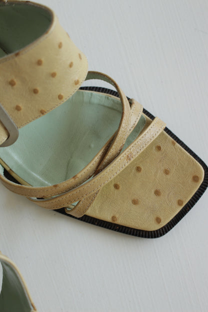 Favorite 90s Charles Jourdan Ostrich Heeled Sandal