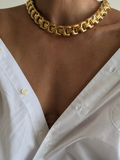 Vintage Bright Gold Link Necklace