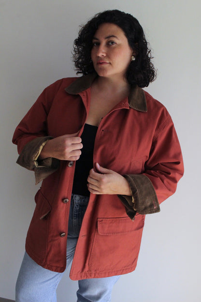 Vintage Brick Cotton Chore Coat