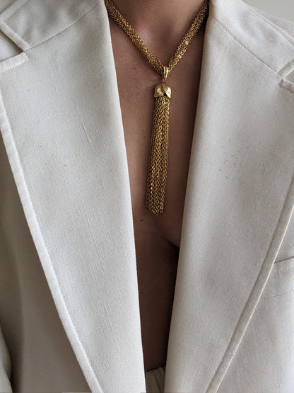 Vintage Gold Chain Tassel Necklace