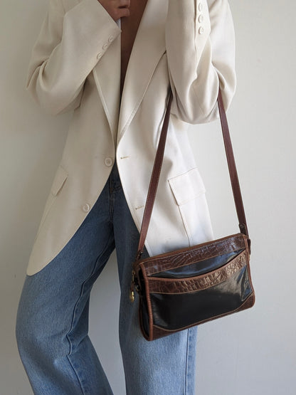 Amazing Vintage Brahmin Two-Toned Leather Bag