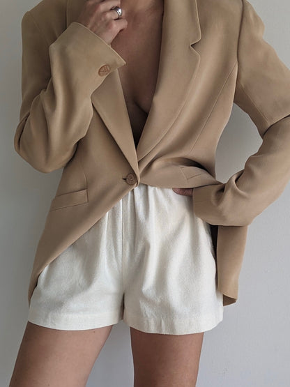Vintage Latte Silk Blazer