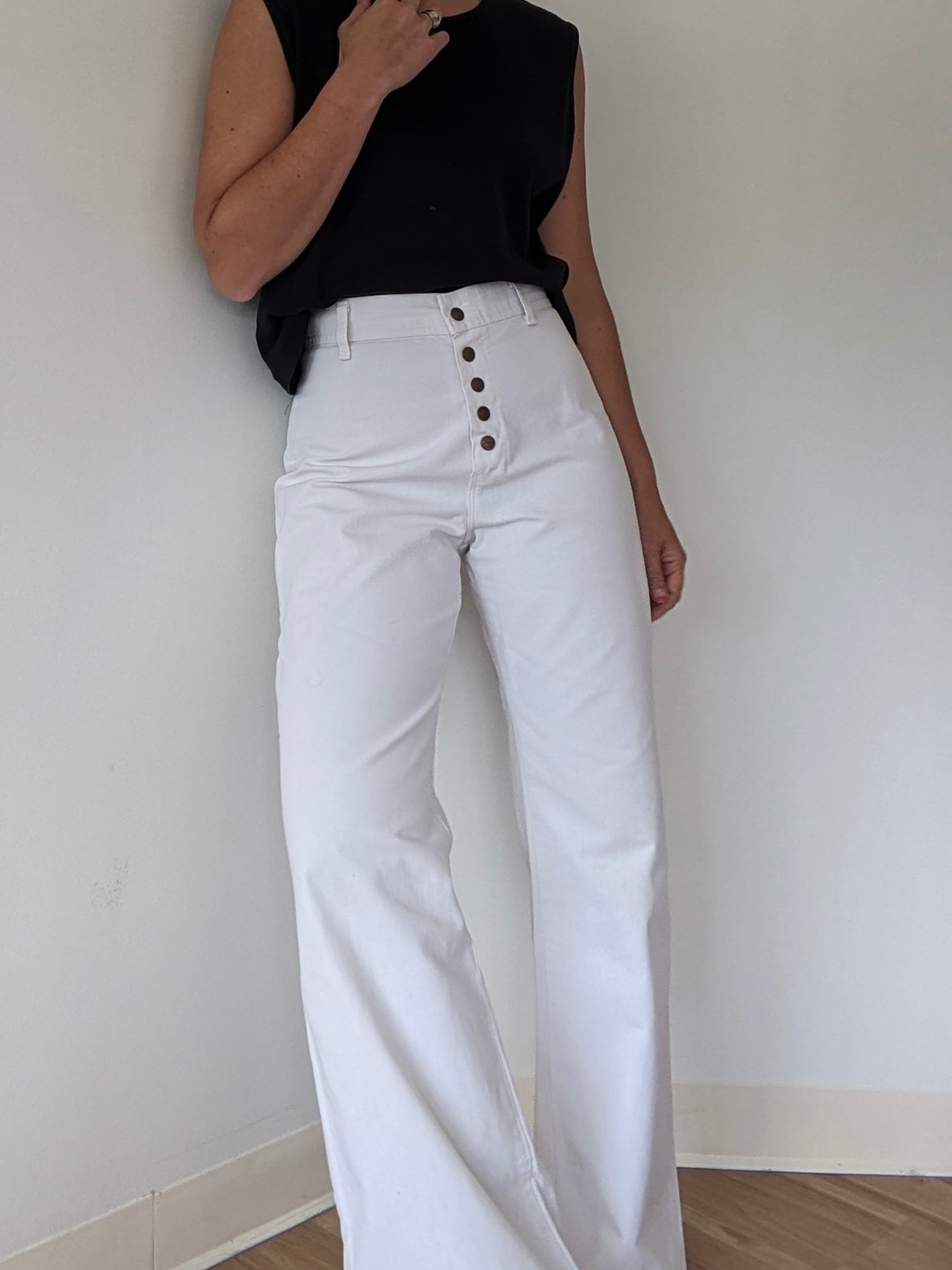 Incredible Vintage Ivory Sailor Pants