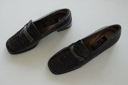 Vintage Stuart Weitzman Croc-Embossed Loafer