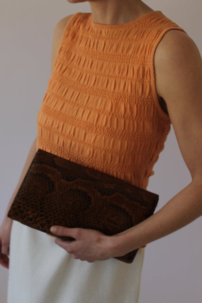 Incredible Vintage Genuine Snakeskin Clutch Bag