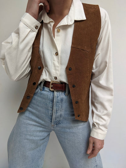 Vintage Tailored Suede Vest