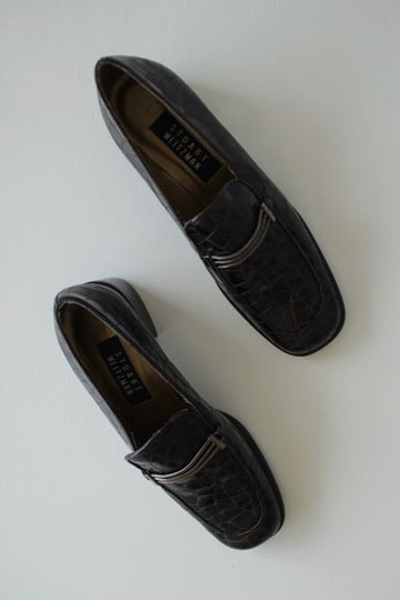 Vintage Stuart Weitzman Croc-Embossed Loafer