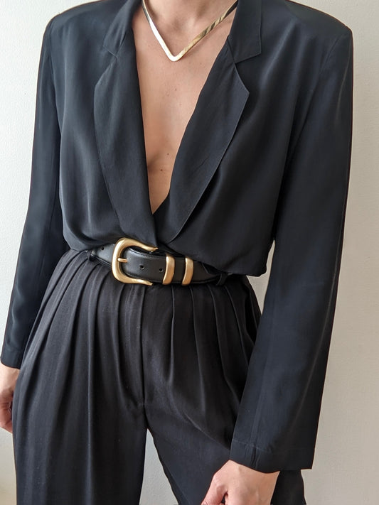 Vintage Onyx Silk Blazer