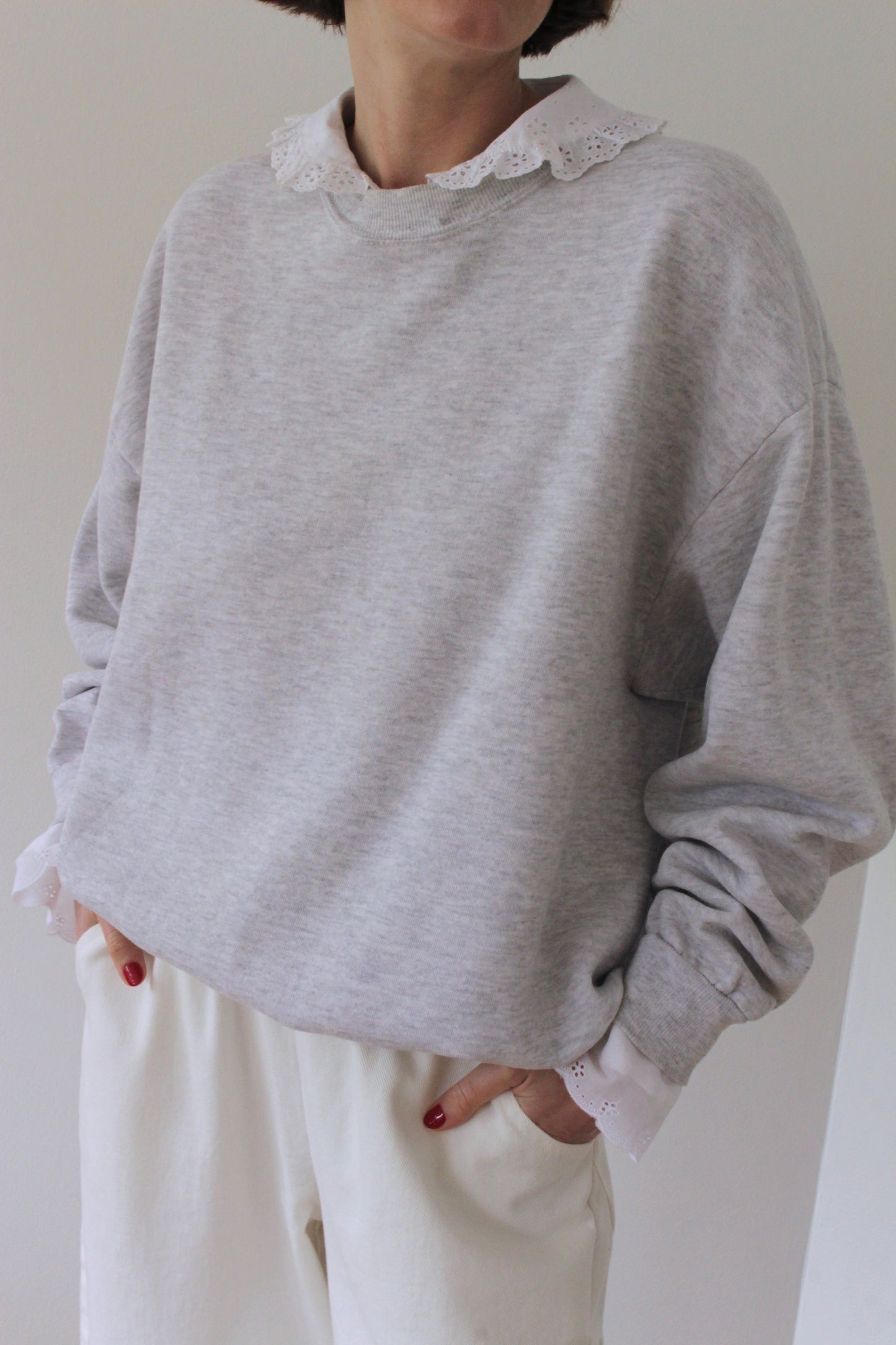 Reworked Vintage Collared Crewneck