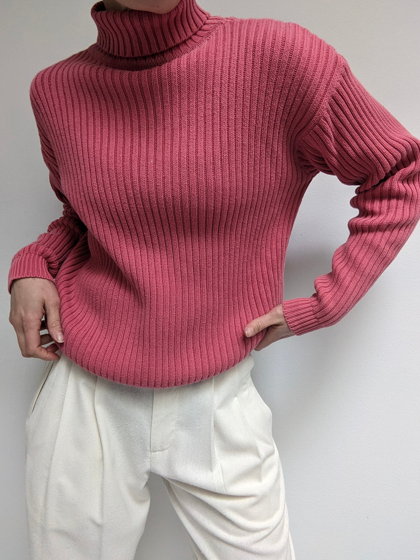 Vintage Rose Ribbed Turtleneck