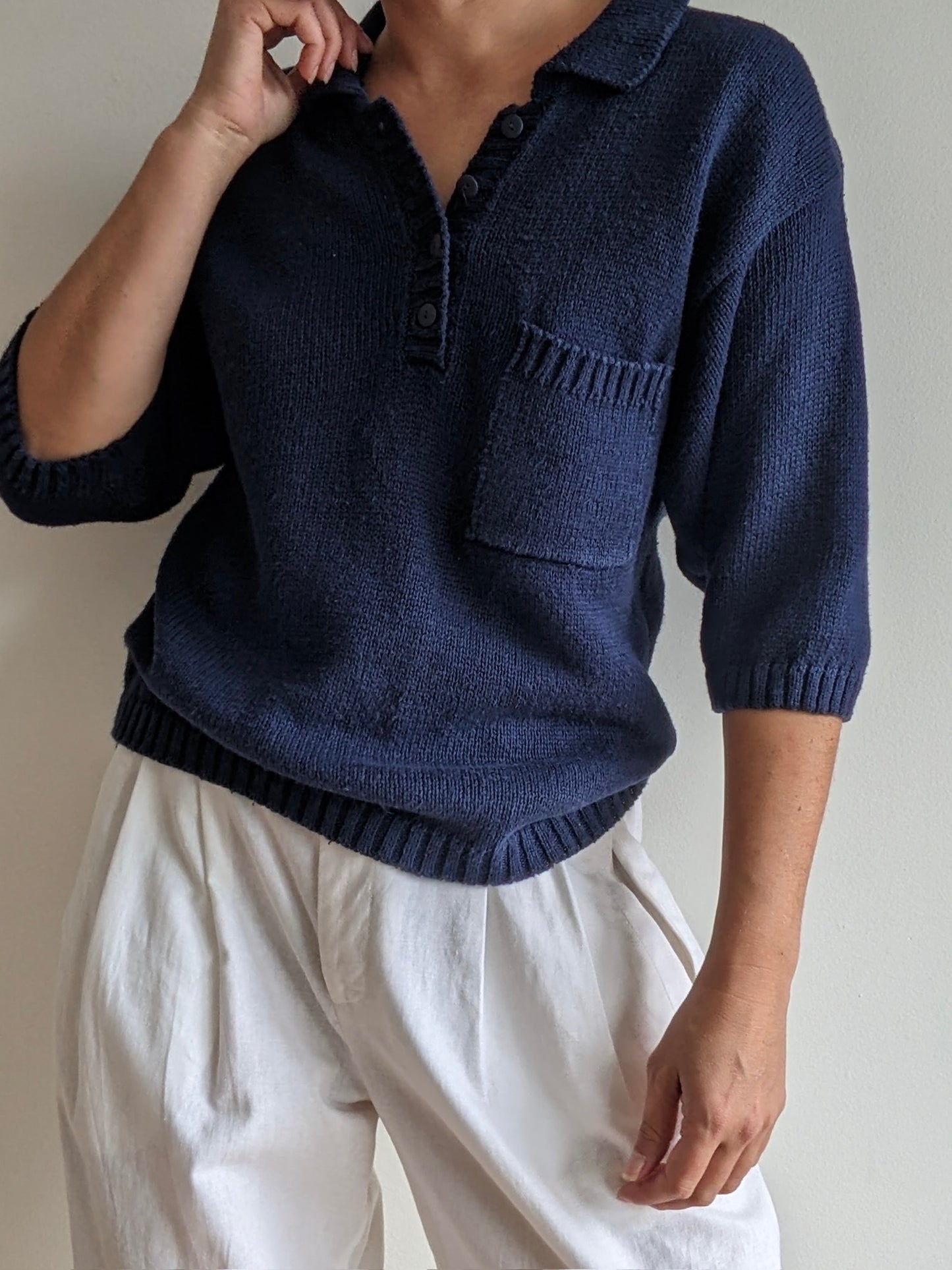 Vintage Navy Pocket Henley