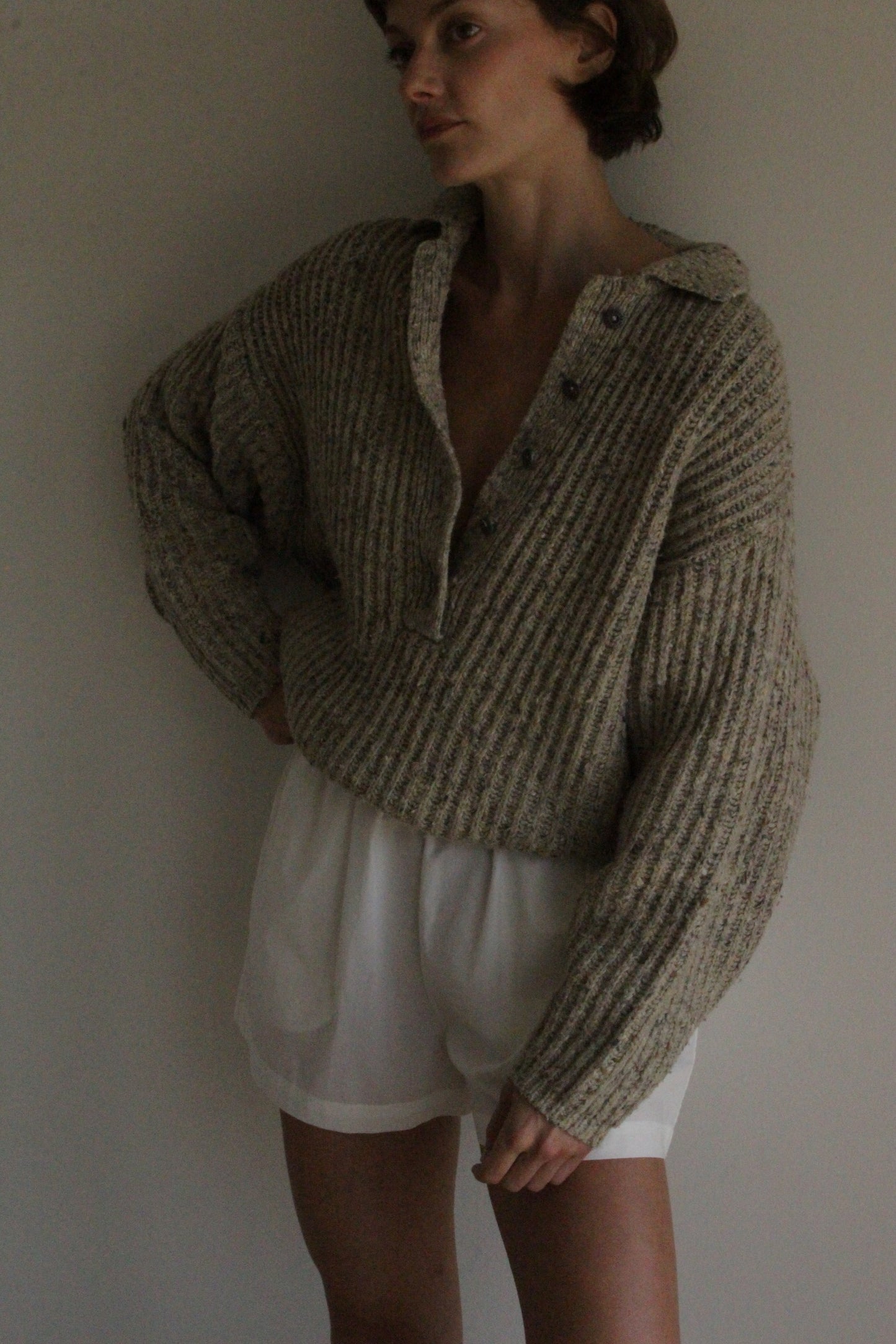 Favorite Vintage Speckled Wool Henley