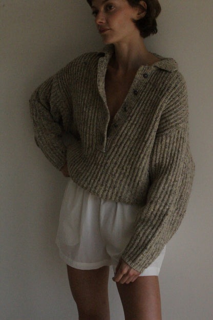 Favorite Vintage Speckled Wool Henley