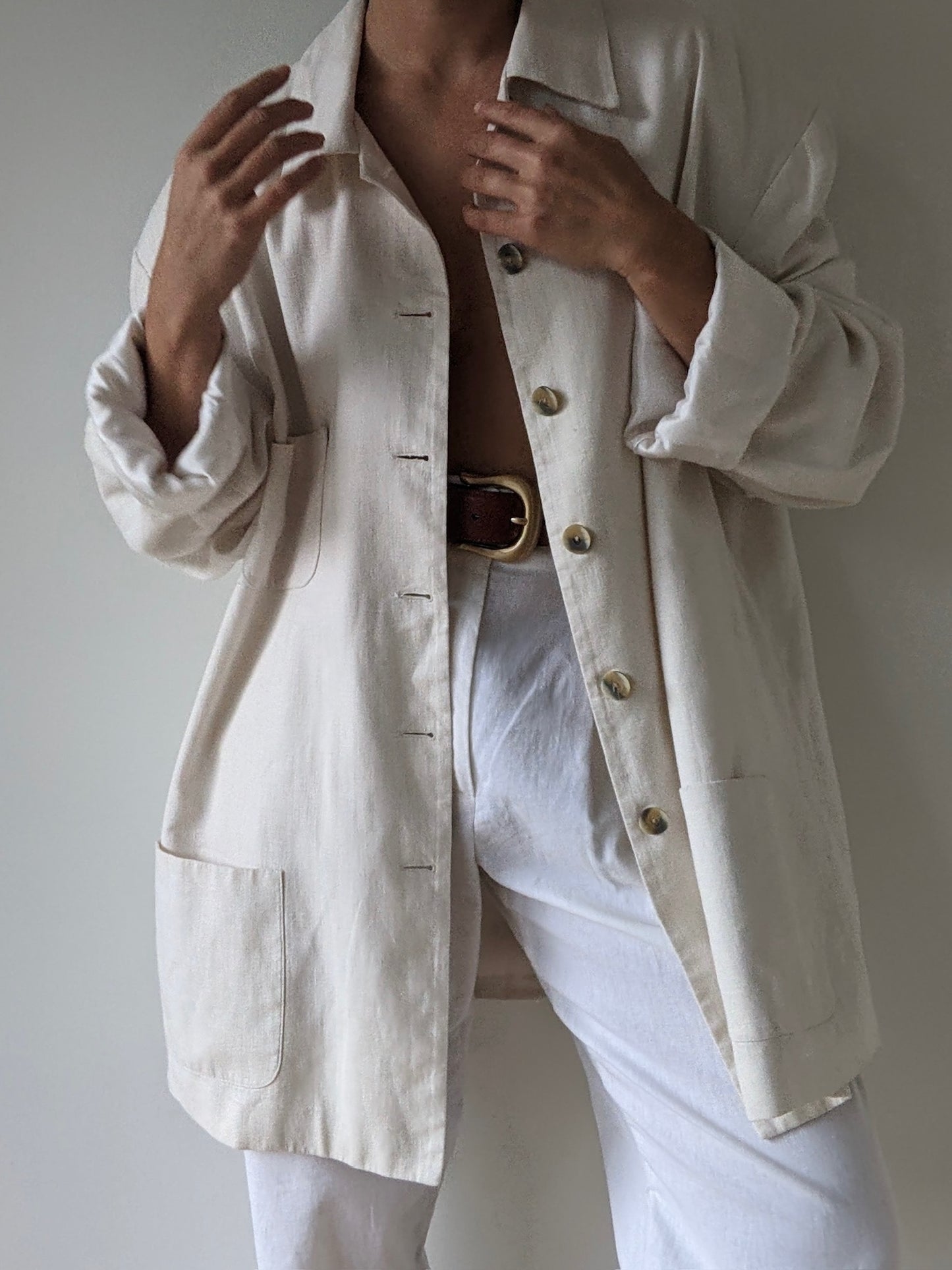 Vintage Vanilla Linen Jacket