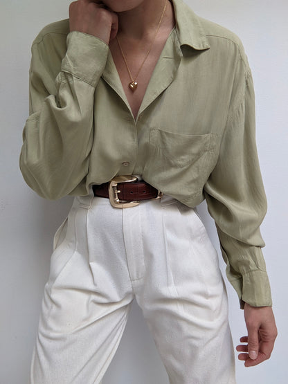 Vintage Pear Silk Blouse