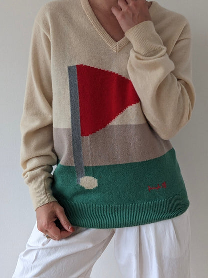 Rare Vintage Pringle Wool Golf Graphic Sweater