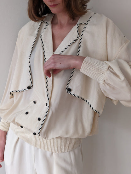 Beautiful Vintage Woven Silk Popover