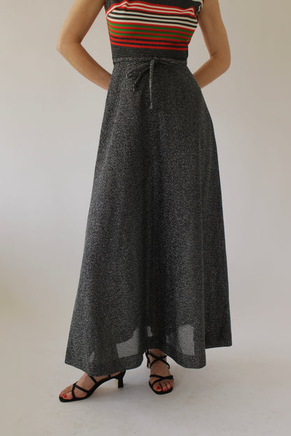 Amazing Vintage Striped Metallic Maxi Dress