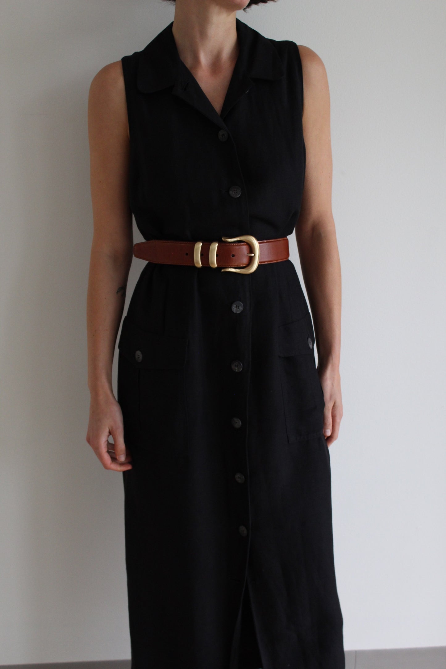 Vintage Caviar Linen Market Dress