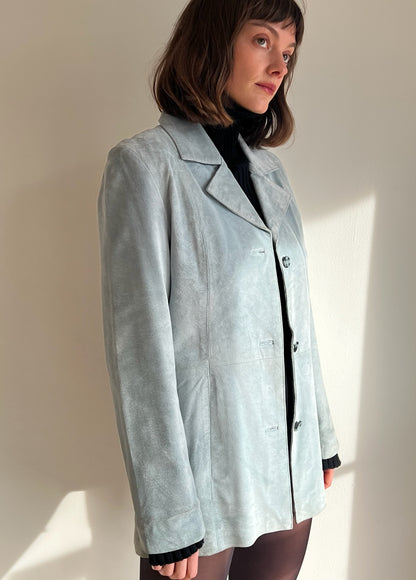 Lovely Vintage Powder Blue Suede Jacket