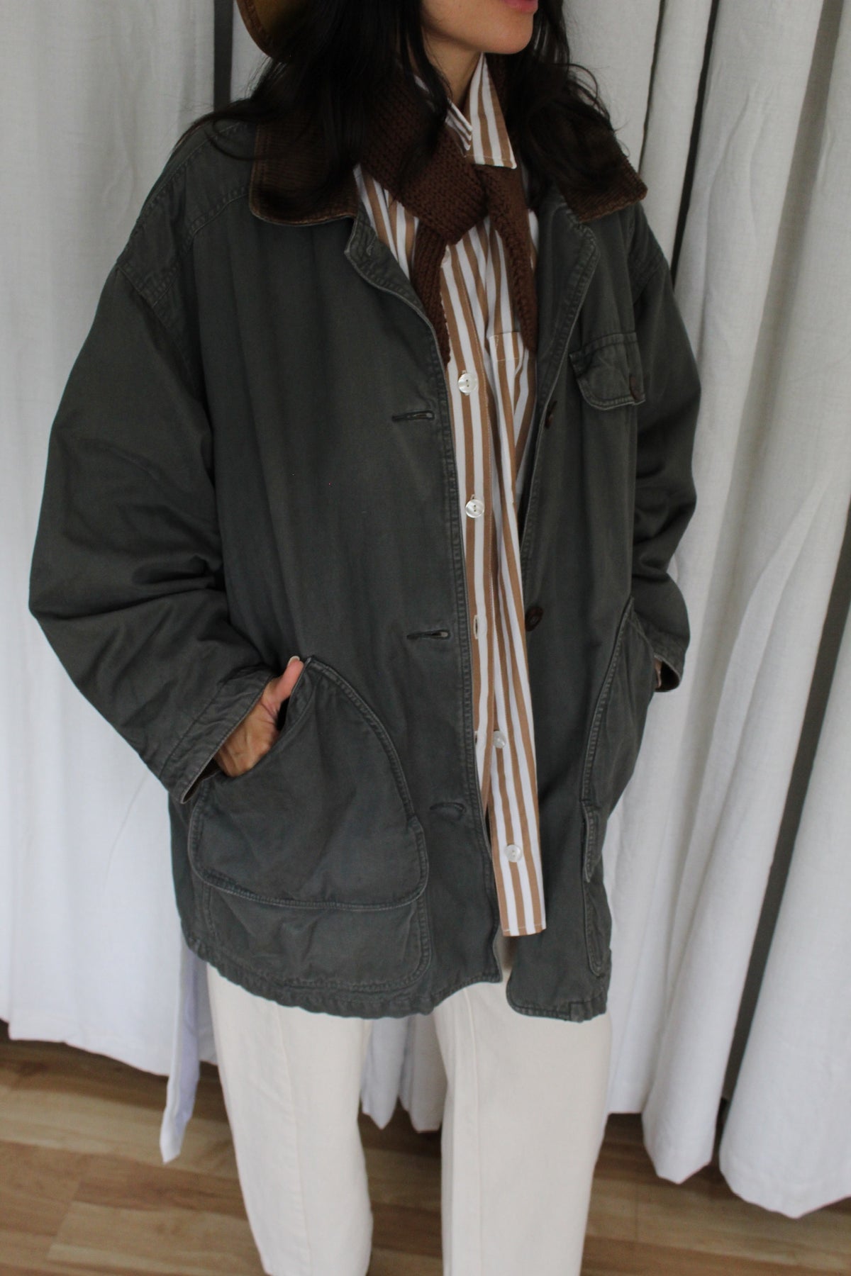 Vintage Faded Topiary Chore Coat