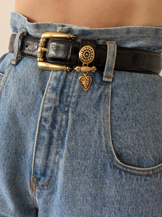 Vintage Hanging Pendant & Leather Belt