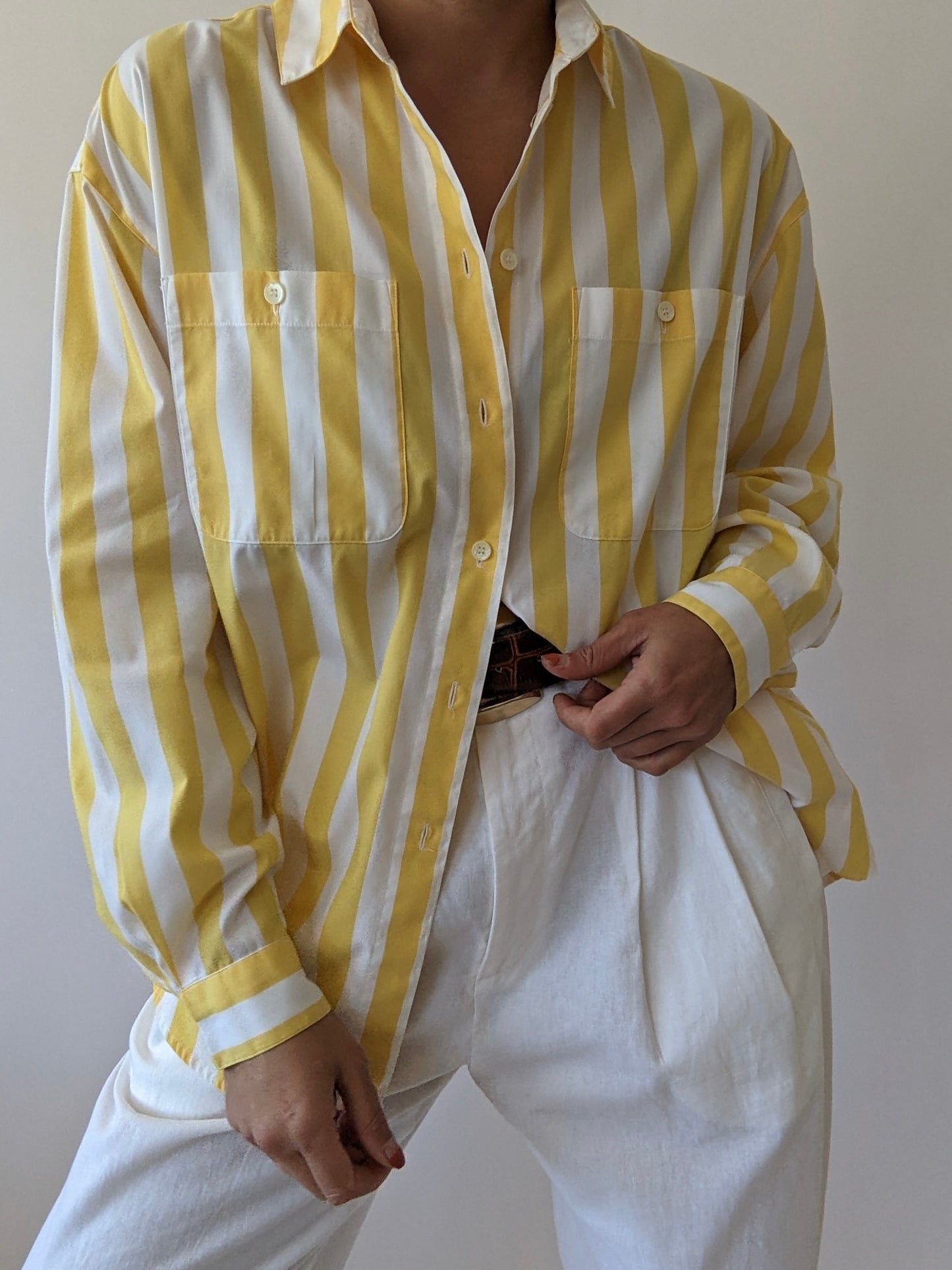 Vintage Yuzu Striped Pocket Shirt