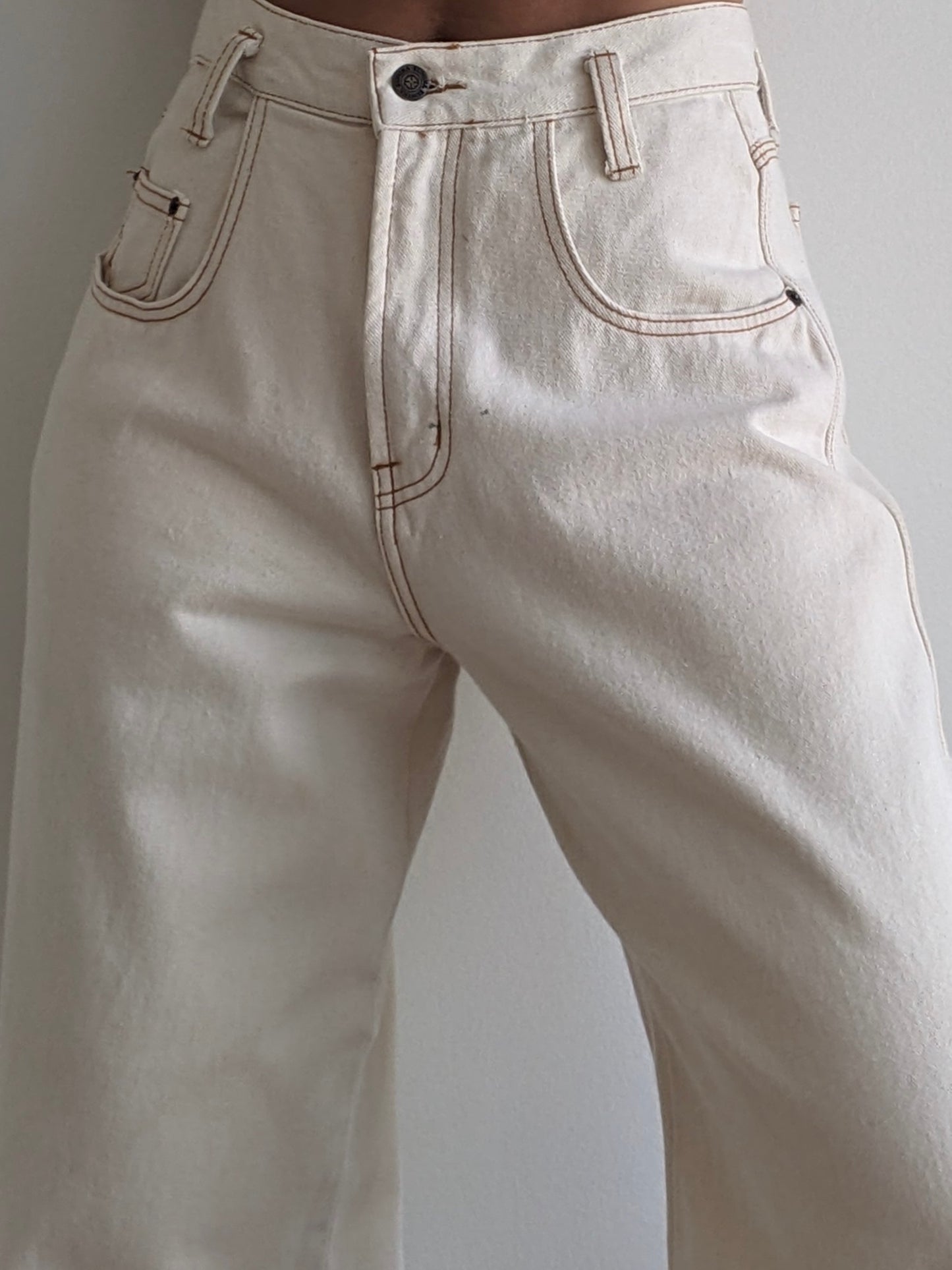 Rare Vintage Natural Wide-Leg Denim