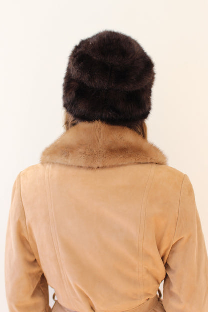 Plush Vintage Espresso Faux Fur Hat