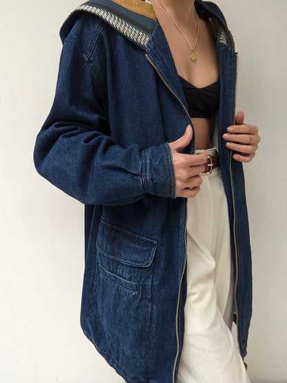 Vintage Hooded Denim Jacket