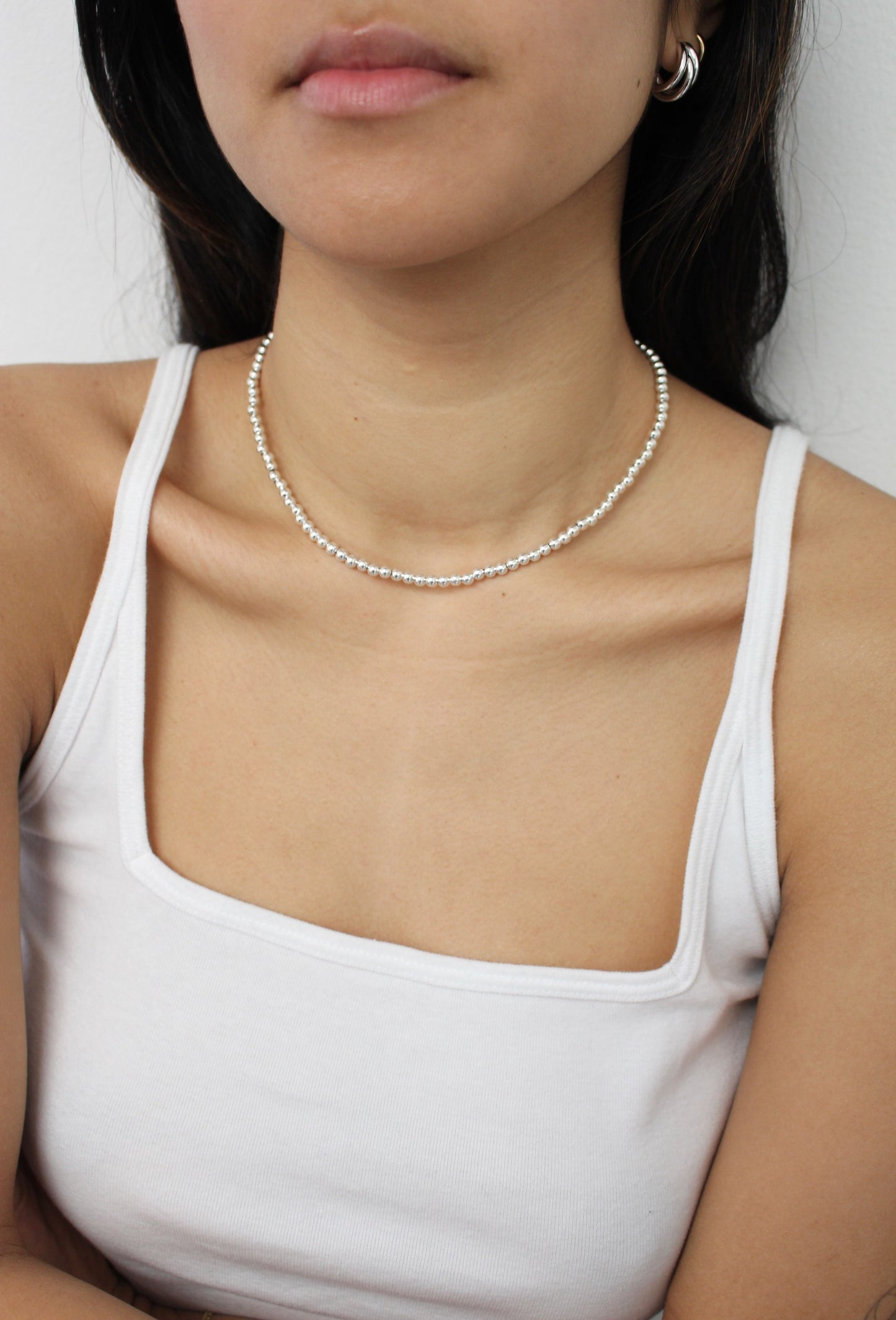 Lottie Sterling Silver Beaded Necklace