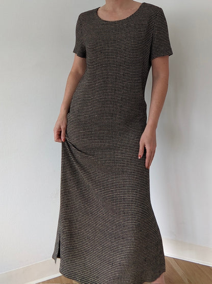 Vintage Midnight Grid Market Dress