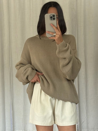 Vintage Latte Cotton Sweater