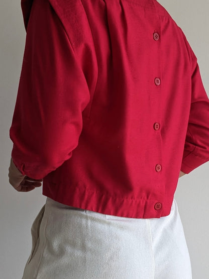 Vintage Cayenne Pleated Silk Noil Blouse