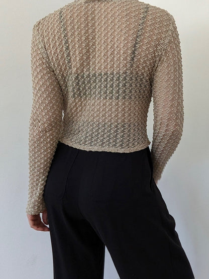 90s Sheer & Cropped Cardigan