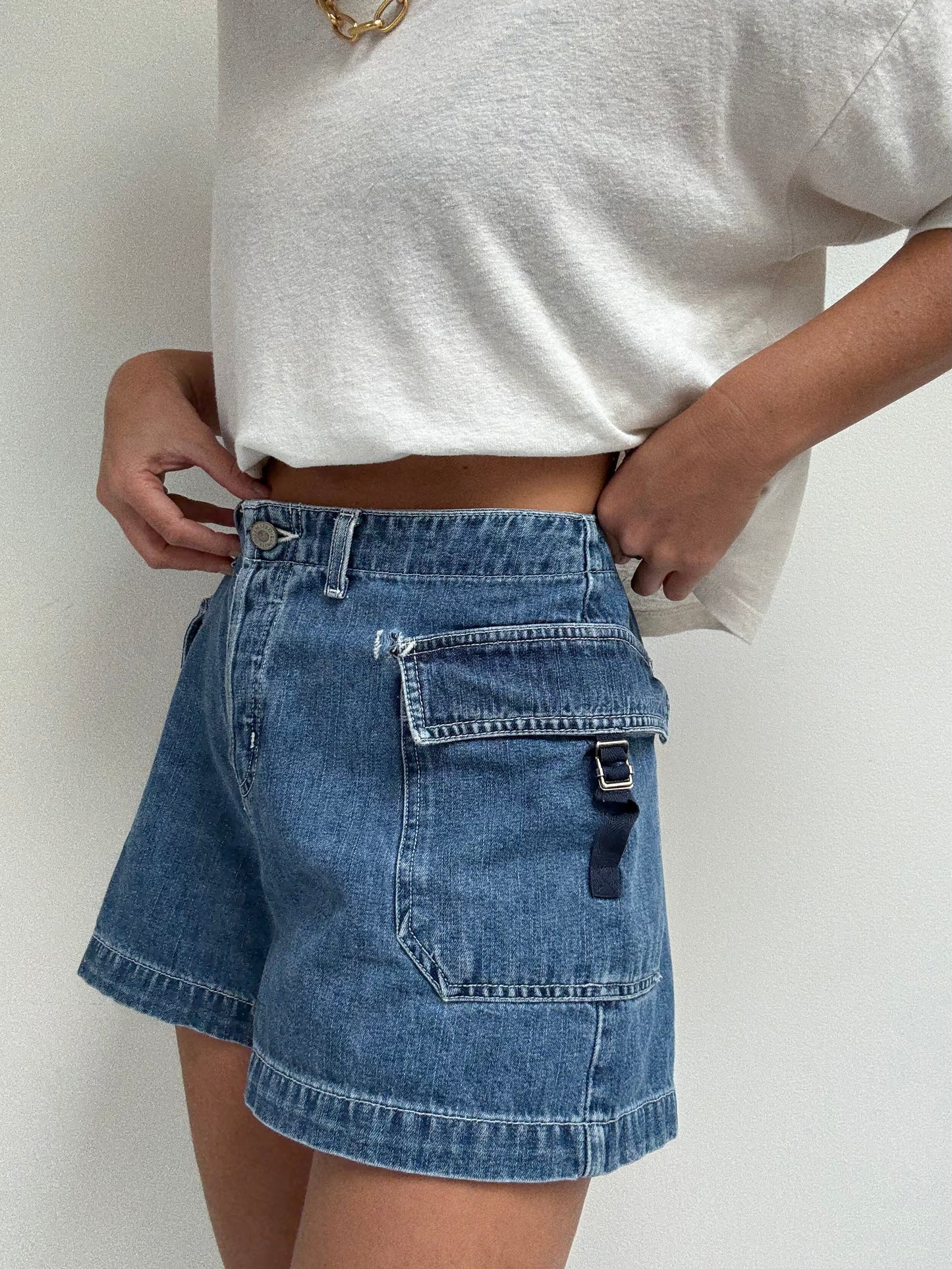 90s Denim Cargo Shorts