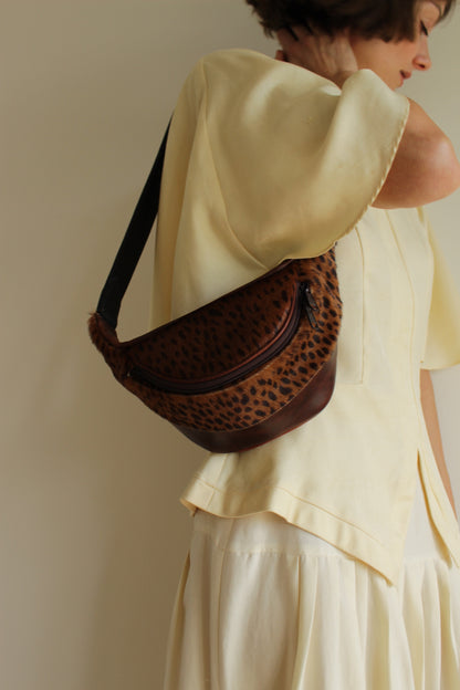 Incredible Vintage Printed Calf Hair Fanny Pack