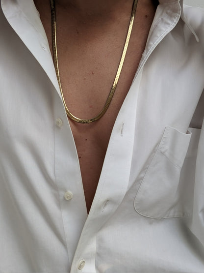 Vintage Gold-Toned Herringbone Chain