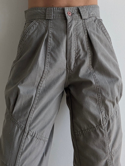 Vintage Faded Stone Pleated Cargo Pants