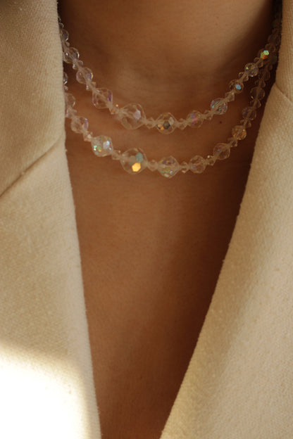 Stunning Vintage Tiered Glass Bead Necklace