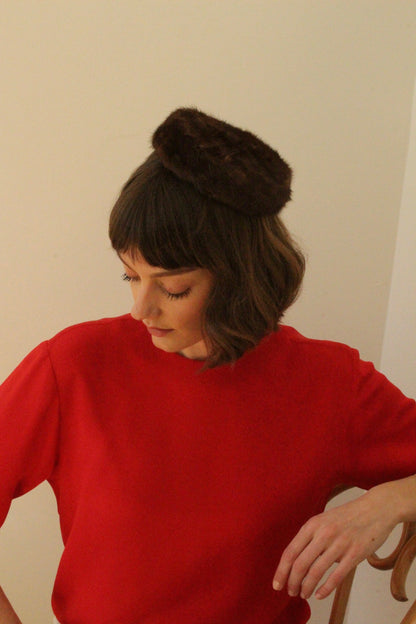 Vintage Petite Fur Pillbox Hat