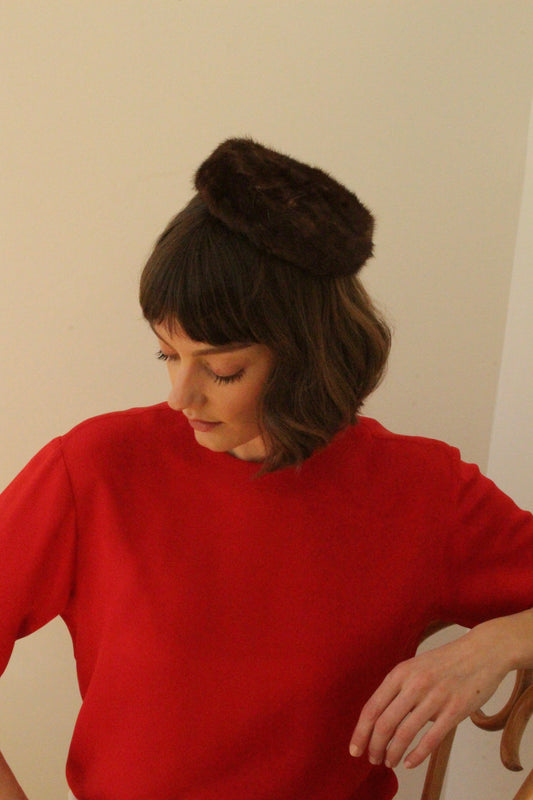 Vintage Petite Fur Pillbox Hat