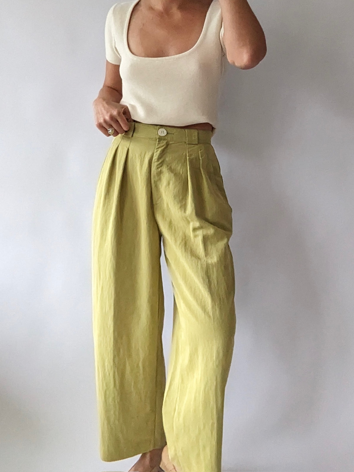 Amazing Vintage Esprit Lemongrass Wide Leg Pants