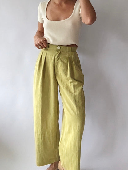 Amazing Vintage Esprit Lemongrass Wide Leg Pants