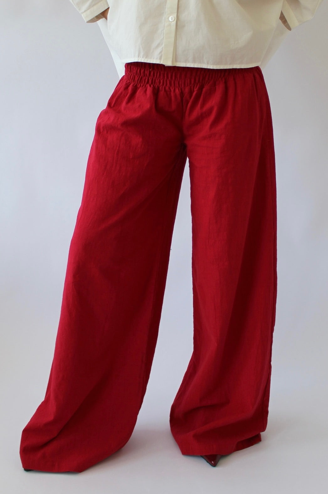 Vintage Cayenne Cotton Wide-Leg Pants